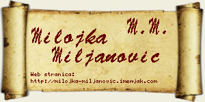 Milojka Miljanović vizit kartica